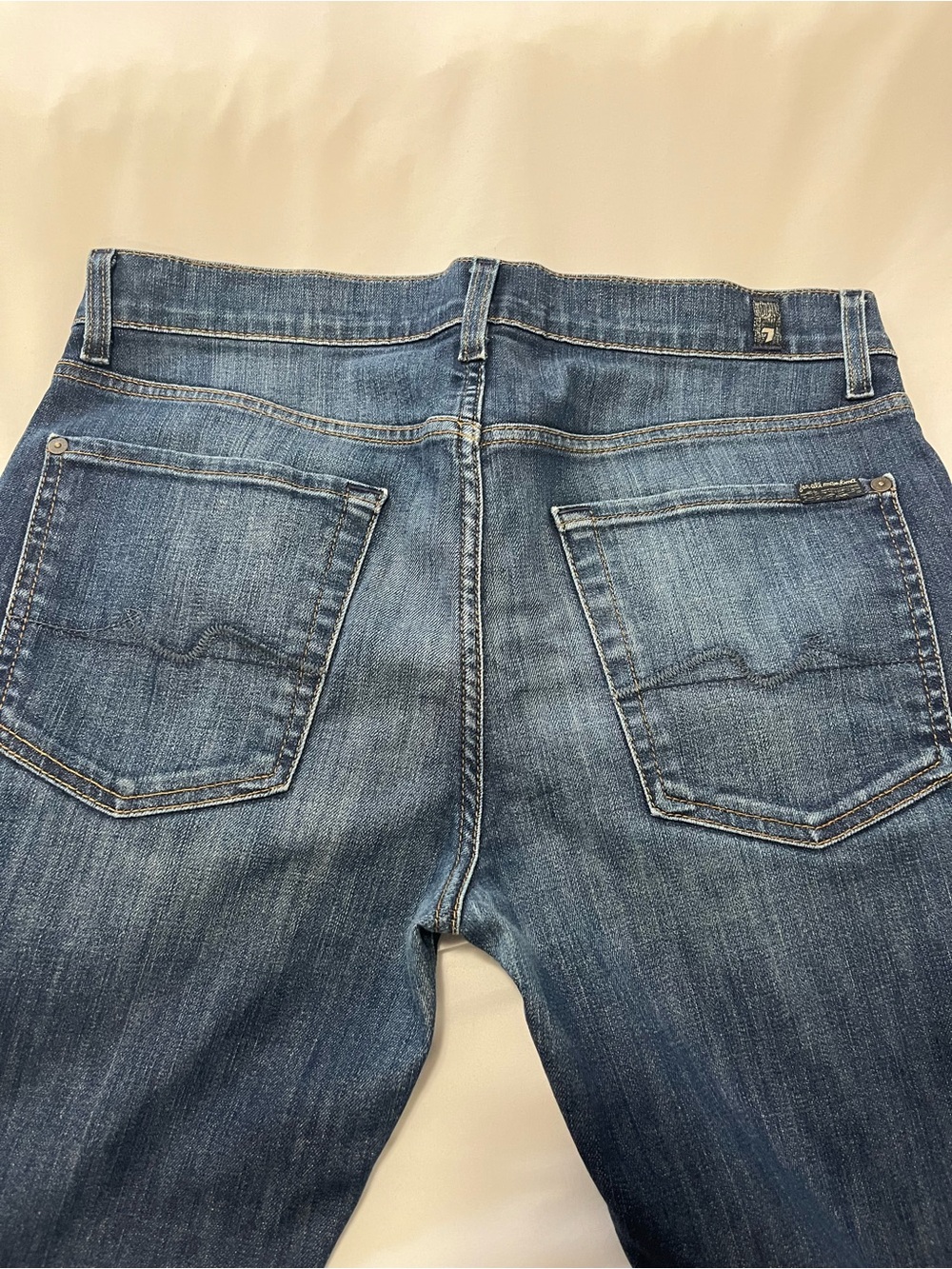 7 For All Mankind Men's Slim Straight Jeans in Medium Blue Wash